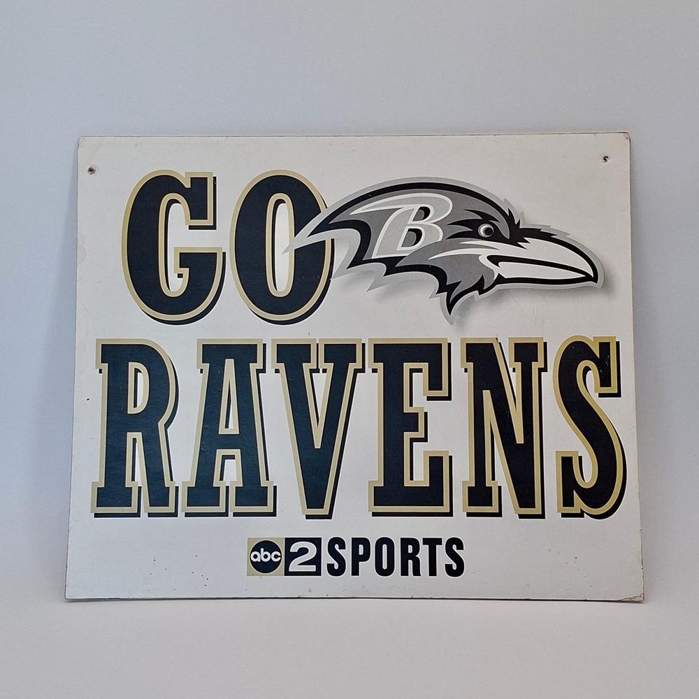 Baltimore Ravens ABC 2 Sports Sign Vintage NFL Football Fan Cave Decor 14x17